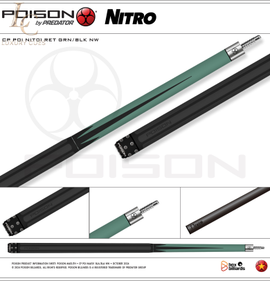 Poison Nitro-08 Ngọn Full Carbon | Cơ Bida Lỗ Chính Hãng