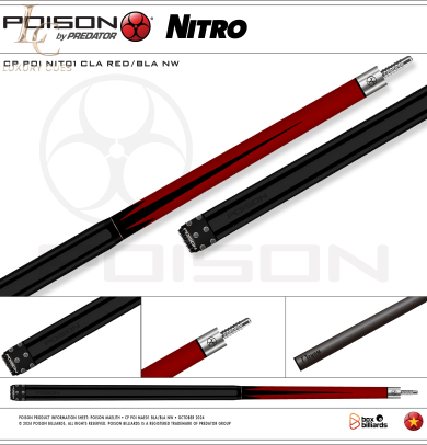 Poison Nitro-11 Ngọn Full Carbon | Cơ Bida Lỗ Chính Hãng