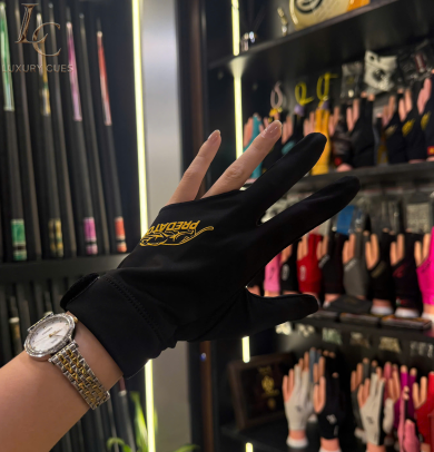 GĂNG TAY CHƠI BI-A PREDATOR SECOND SKIN MÀU ĐEN VÀ VÀNG KÍN 3 NGÓN - TAY TRÁI