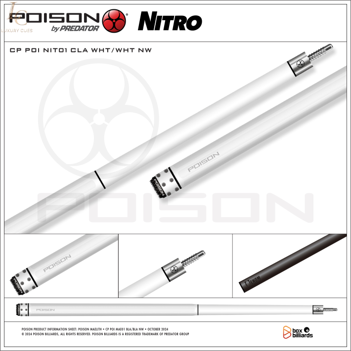 Poison Nitro-10 Ngọn Full Carbon | Cơ Bida Lỗ Chính Hãng