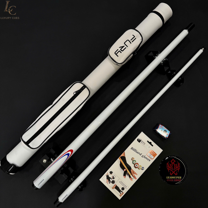 Gậy Bida Lỗ Leadsuper White –Ngọn Full Sợi Thủy Tinh Chính Hãng