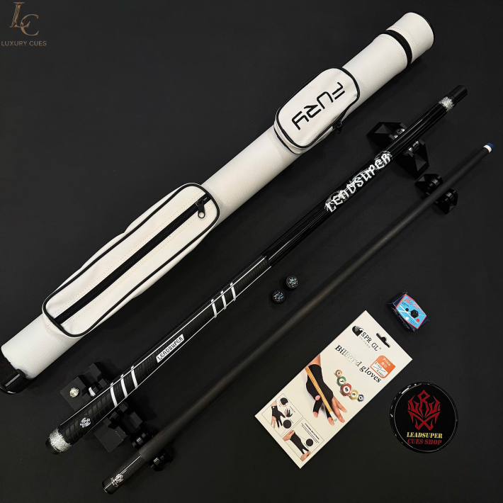 Gậy Bida Lỗ Leadsuper Dragon Đen –Ngọn Full Carbon Chính Hãng Cao Cấp