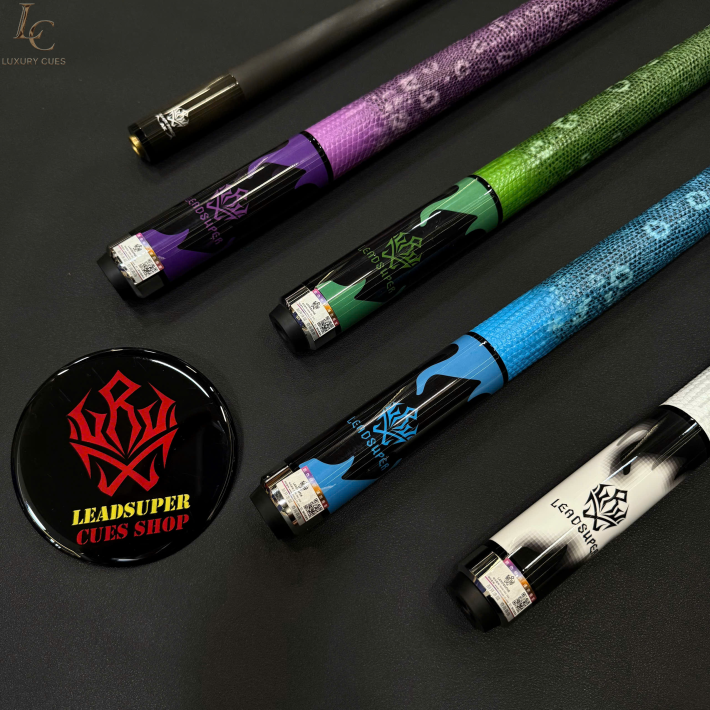 Gậy Bida Lỗ Leadsuper LS-A Trắng Xám –Ngọn Full Carbon Chính Hãng Cao Cấp