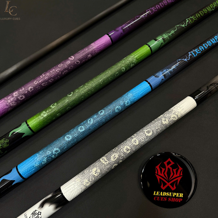 Gậy Bida Lỗ Leadsuper LS-A Trắng Xám –Ngọn Full Carbon Chính Hãng Cao Cấp