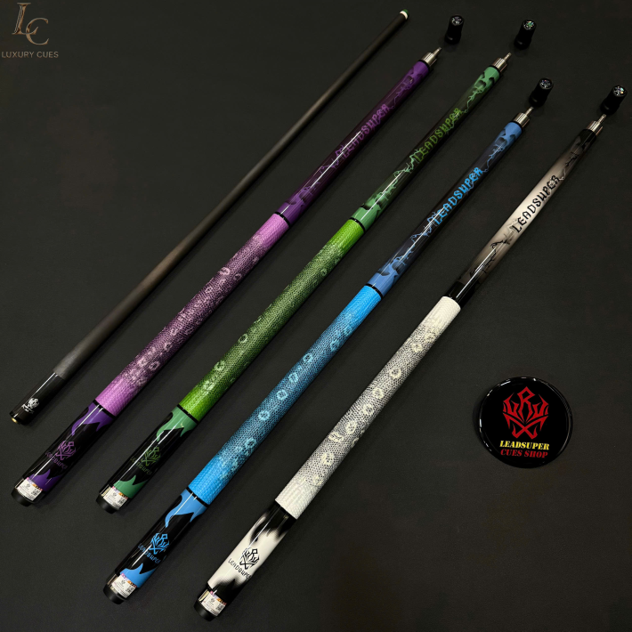 Gậy Bida Lỗ Leadsuper LS-A Trắng Xám –Ngọn Full Carbon Chính Hãng Cao Cấp