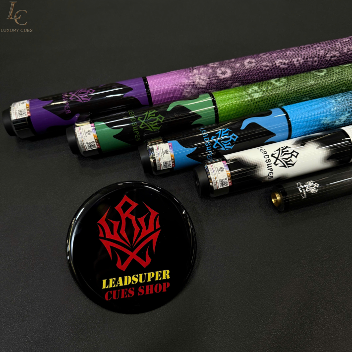 Gậy Bida Lỗ Leadsuper LS-A Trắng Xám –Ngọn Full Carbon Chính Hãng Cao Cấp