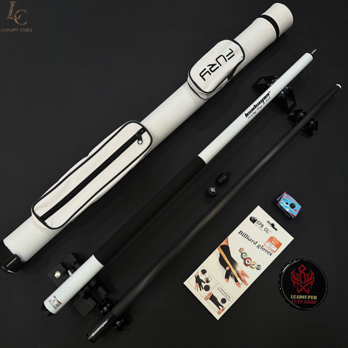 Gậy Bida Lỗ Leadsuper V1 Trắng –Ngọn Full Carbon Chính Hãng Cao Cấp