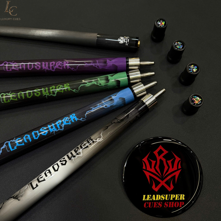 Gậy Bida Lỗ Leadsuper LS-A Trắng Xám –Ngọn Full Carbon Chính Hãng Cao Cấp