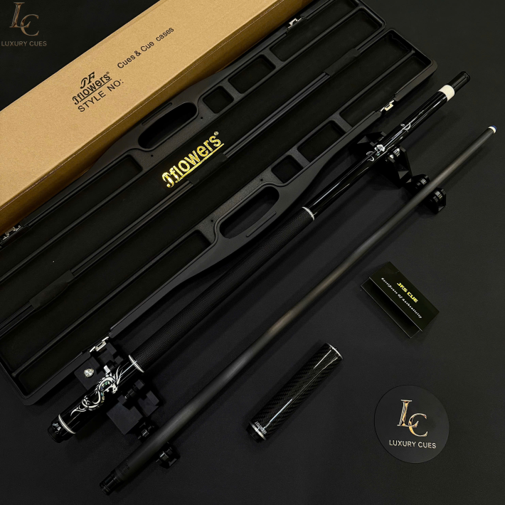 Gậy Bida Lỗ JFLOWERS JF20-15BF (Rồng Đen )– Ngọn Full Carbon Classic