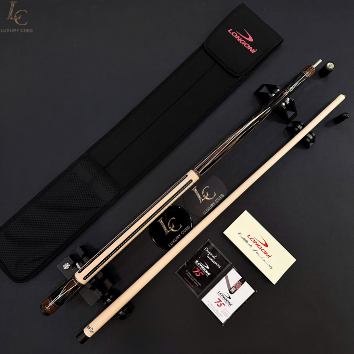 Gậy Bida Lỗ LONGONI FLAMES LEATHER STRIPES