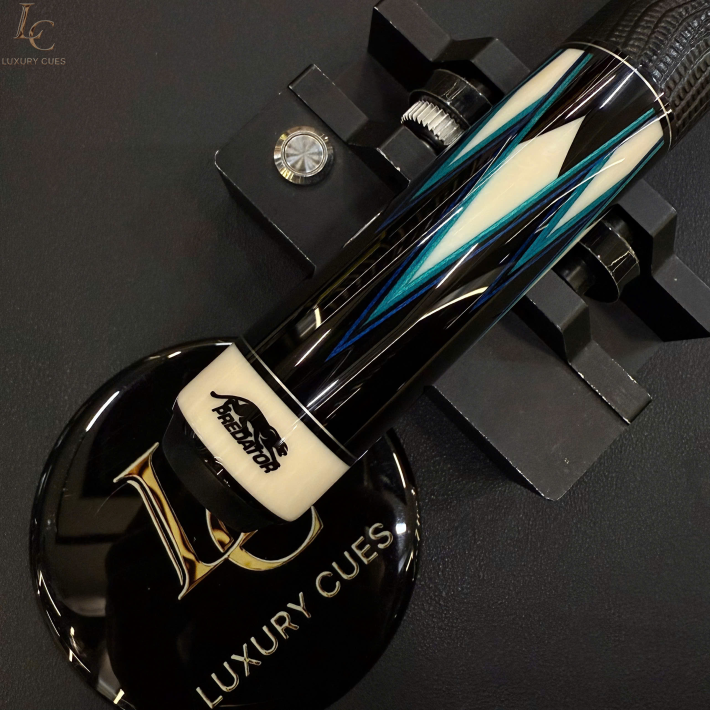 CHUÔI CƠ BIDA LỖ PREDATOR TRUE SPLICE 16 LIMITED EDITION - GỖ MUN ĐEN ĐIỂM XANH DƯƠNG/XANH NGỌC - TAY CẦM DA CAO CẤP